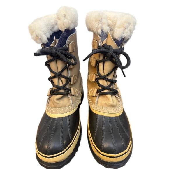 Vintage Sorel Caribou Snow Boots Brown Leather Women size 8 made in Canada - Picture 6 of 7